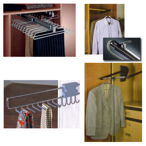 Cabides e equipamentos para roupeiros